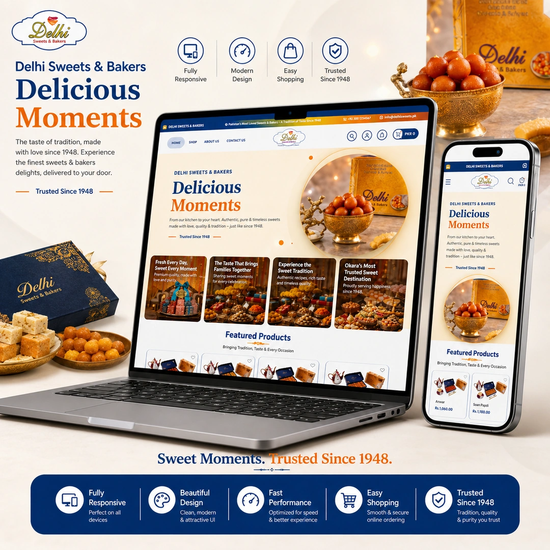 Delhi Sweets website screenshot